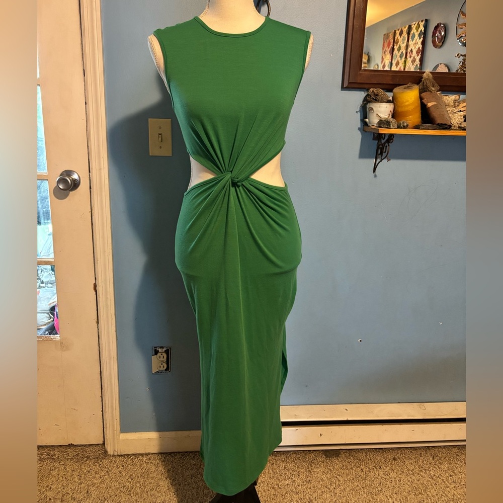Effor dram, Green, Open Side, Maxi Dress